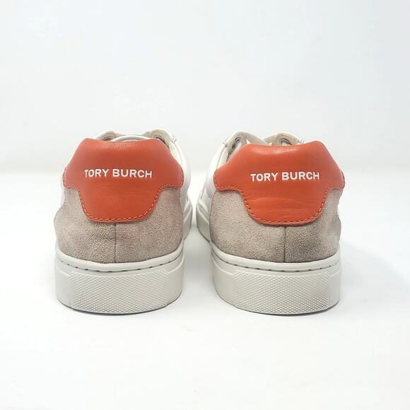 Tory Burch Andrea Color Block Court Sneaker Snow White Seashell Pink Size US 8 - Picture 7 of 10